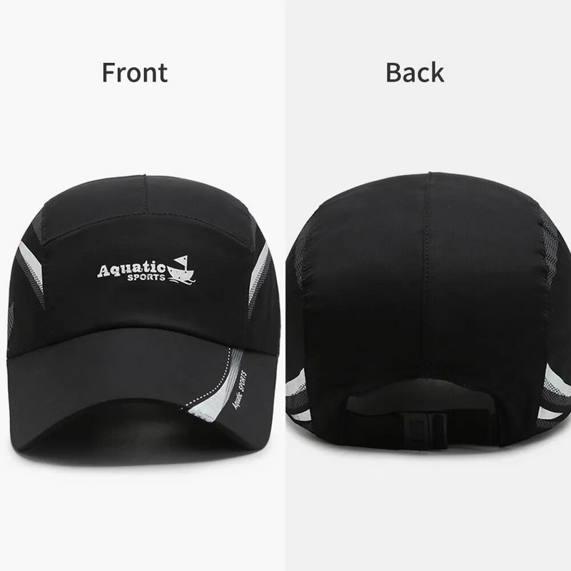 Lauko juodos vandeniui atsparios Qucik sausos kepurės vyrams Moterų sportinės golfo žvejybos reguliuojamos vasaros beisbolo kepurės