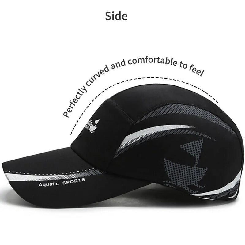 Lauko juodos vandeniui atsparios Qucik sausos kepurės vyrams Moterų sportinės golfo žvejybos reguliuojamos vasaros beisbolo kepurės