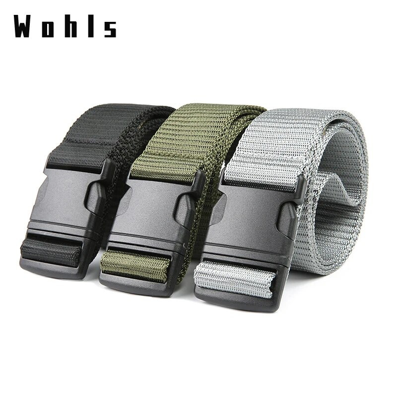 Sõjaväe taktikaline vöö meestele Reguleeritav plastist pandlaga välisreisi vöökoht 125 cm pikk kvaliteetsed nailonist lõuendist rihmad