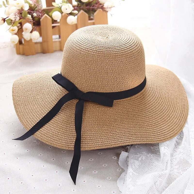 Big Eave Bucket šešir Ženski ljetni sklopivi slamnati šešir za plažu Trend kapa za slobodno vrijeme za djevojke Šešir za sunčanje na otvorenom Putovanje Casquette Femme