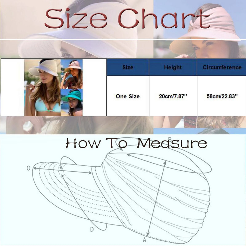 Ženski prazan cilindar Krema za sunčanje Šeširi sa šiltom za plažu Jednobojni, ležerni, s rupom, Sportski nabrani dizajn Kape Šešir