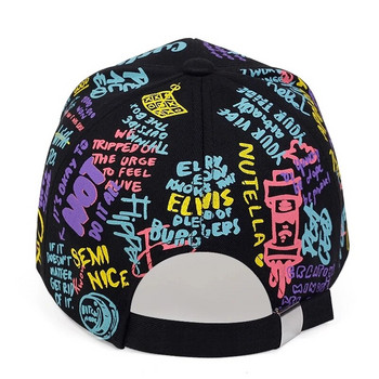 модна буквена бейзболна шапка с графити Sun Hip Hop Cap Visor Пролетна шапка Мъжка регулируема памучна шапка Snapback за жени Мъжки шапки