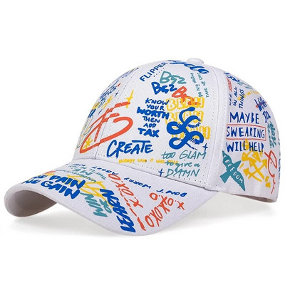 divatos Letter Baseball sapka Graffiti Sun Hip Hop sapka Visor Rugós sapka Férfi Állítható Snapback Pamut sapka Női Férfi Kalapok