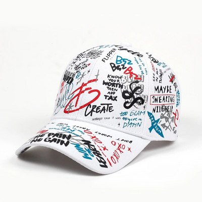 divatos Letter Baseball sapka Graffiti Sun Hip Hop sapka Visor Rugós sapka Férfi Állítható Snapback Pamut sapka Női Férfi Kalapok