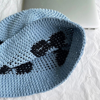 Νέο Φρέσκο Χειροποίητο Λουλούδι Καπέλο Ψαρά Μικρού Σχεδίου Casual Knitted Florals Καπέλο Beanie Bucket