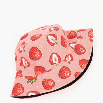 LDSLYJR Памучна шапка с кофа с принт на ягоди Рибарска шапка Шапка за пътуване на открито Шапка за слънце Шапки за момичета и жени 272