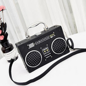 Retro radio kutija u stilu ženske ručne torbe od pu kožne torbe na rame torbica s lancem ženska torba preko ramena s preklopom