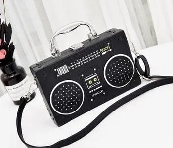 Retro radio kutija u stilu ženske ručne torbe od pu kožne torbe na rame torbica s lancem ženska torba preko ramena s preklopom