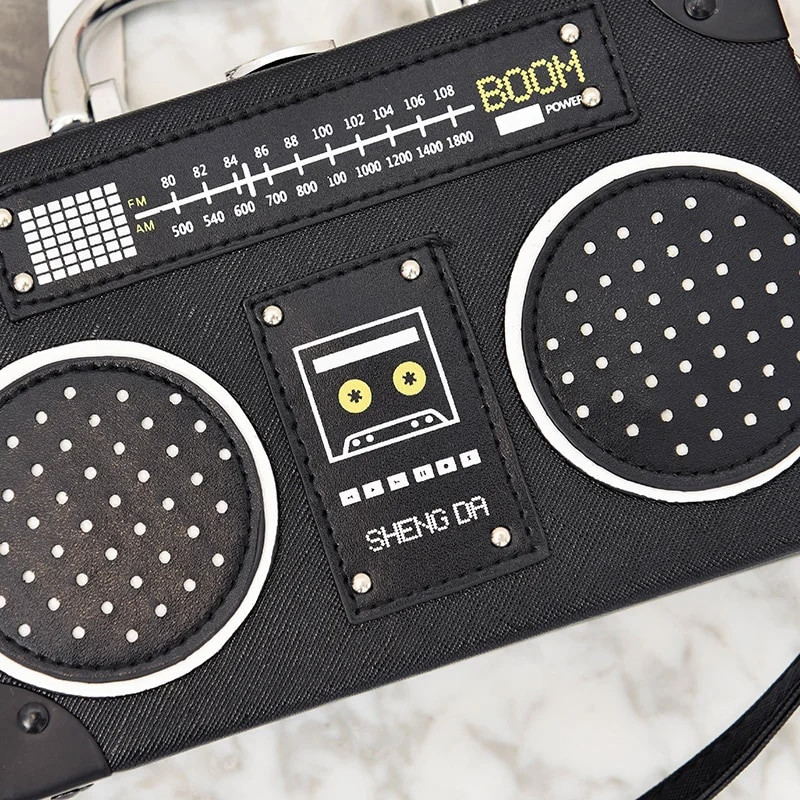 Retro radio kutija u stilu ženske ručne torbe od pu kožne torbe na rame torbica s lancem ženska torba preko ramena s preklopom