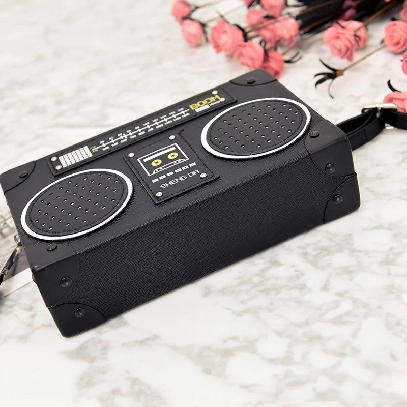 Retro radio kutija u stilu ženske ručne torbe od pu kožne torbe na rame torbica s lancem ženska torba preko ramena s preklopom