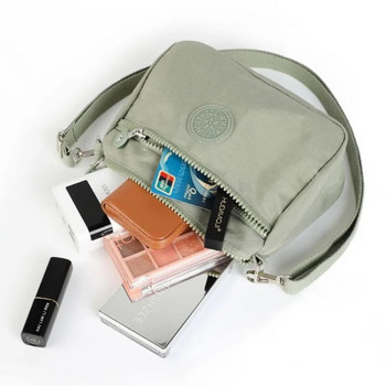 Дамска чанта за рамо с голям капацитет за момиче, малка чанта за мобилен телефон, проста едноцветна найлонова чанта