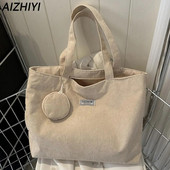 Moteriškas pečių krepšys Velvetas nešiojamas rankinė Priežastinis viršutinės rankenos krepšys Sulankstomas krepšys su monetų pinigine Didelės talpos pirkinių krepšys