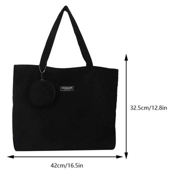 Γυναικεία τσάντα ώμου Κοτλέ τσάντα χειρός Causal Top Handle Bag Πτυσσόμενη τσάντα totes με τσαντάκι νομισμάτων Τσάντα αγορών μεγάλης χωρητικότητας