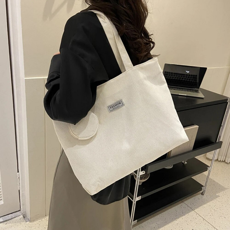 Moteriškas pečių krepšys Velvetas nešiojamas rankinė Priežastinis viršutinės rankenos krepšys Sulankstomas krepšys su monetų pinigine Didelės talpos pirkinių krepšys