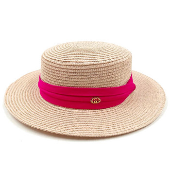 2024 ψάθινο καπέλο επίπεδη κορυφή νέα αξεσουάρ κορδέλας καπέλο ηλίου ψάθινο καπέλο εξωτερικού χώρου προστατευτικό καπέλο παραλίας για άνδρες και γυναίκες gorras para