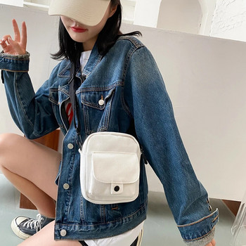 Μόδα γυναικείες τσάντες ώμου καμβά Κορεάτικες μονόχρωμες μαθητικές τσάντες τηλεφώνου Απλό με φερμουάρ Μικρό τσαντάκι χιαστί αγγελιοφόρου 2022