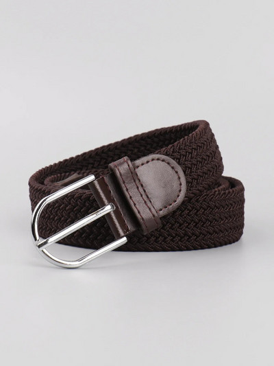 Tamprūs drobiniai odiniai diržai vyrams Moteriškas laisvalaikio megztas karinis taktinis dirželis Vyriškas elastingas diržas kelnių džinsams