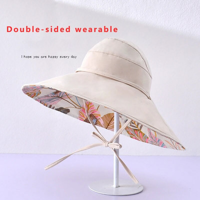 Női napellenzős sapka kétoldalas halász sapka pamut összecsukható mosdósapka túlméretezett karimájú vödörsapka nyári napsapka üres cilinder