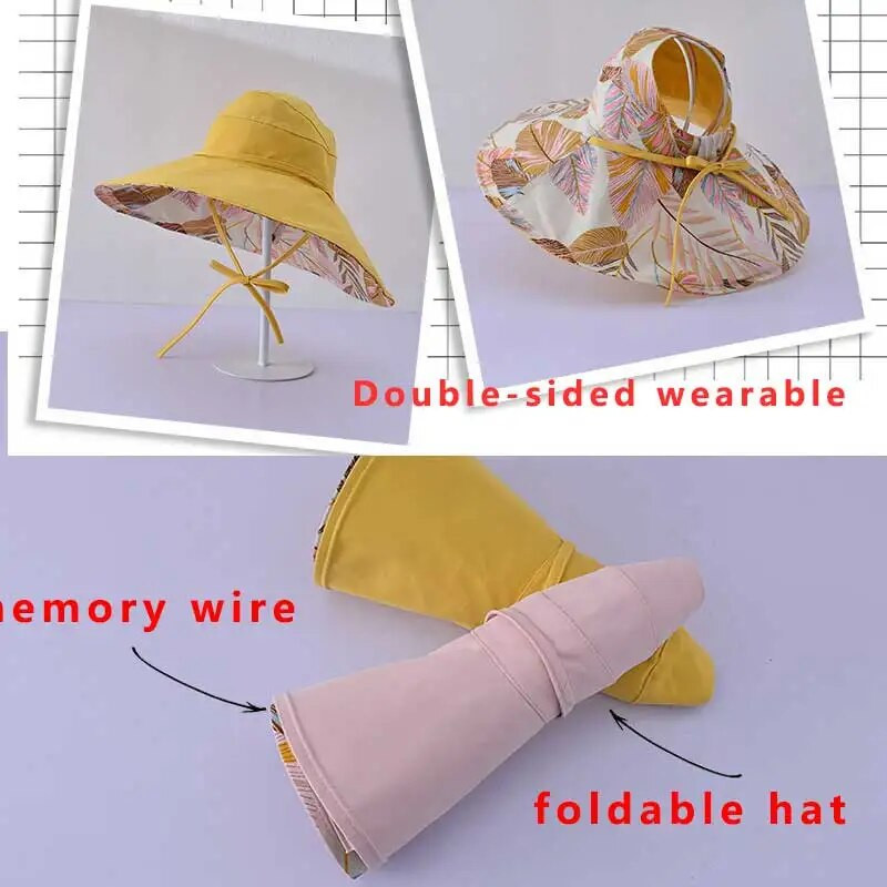 Női napellenzős sapka kétoldalas halász sapka pamut összecsukható mosdósapka túlméretezett karimájú vödörsapka nyári napsapka üres cilinder