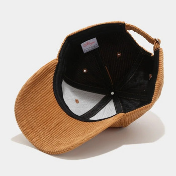 Ανοιξιάτικο φθινοπωρινό κοτλέ καπέλο μπέιζμπολ για γυναίκες άντρες Unisex Vintage μονόχρωμα καπέλα χιπ χοπ χειμωνιάτικο ρυθμιζόμενο αθλητικό καπέλο εξωτερικού χώρου