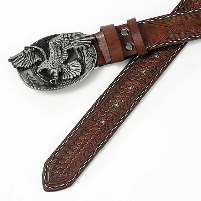 Vakarų kaubojų erelio stiliaus madingas retro pu diržas