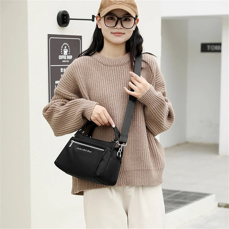 Női vízálló nylon Crossbody táska női luxus dizájner egyszínű kézitáskák és pénztárca női alkalmi vállpárna táskák