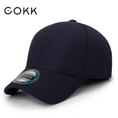 COKK Бейзболна шапка Мъжки шапки Snapback Вталена затворена пълна шапка Жени Gorras Bone Male Trucker Hat Casquette Outdoor Black