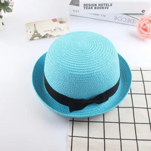Modni roditelj-dijete Slatki šeširi za sunčanje s leptir mašnama Djevojčica ručno rađena šeširi za sunčanje od slame sa širokim obodom Ležerni šešir za sjenilo ljetni ženski šešir za plažu