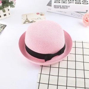 Modni roditelj-dijete Slatki šeširi za sunčanje s leptir mašnama Djevojčica ručno rađena šeširi za sunčanje od slame sa širokim obodom Ležerni šešir za sjenilo ljetni ženski šešir za plažu