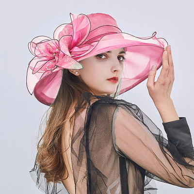 Elegantne naiste suvemüts lai pruudi stiilis lehtlillega võrk polüestrist dušimütsid ühevärvilised päikesekaitsevisirid mütsid