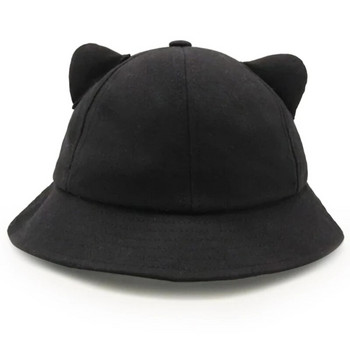 Καρτούν Καπέλο Ψαράς Χαριτωμένο καπέλο ουράς γάτας Καπέλο κουβά Γλυκό Καπέλο λεκάνης Φοιτητικό καπέλο χωρίς μακιγιάζ Κορίτσι ποδαρικό καπέλο Πτυσσόμενο