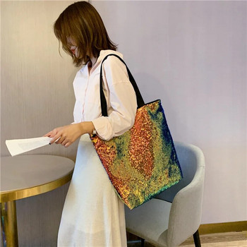 Луксозни чанти за през рамо с пайети Модна пазарска универсална дамска чанта с пайети Ежедневна дамска дизайнерска чанта от оксфордски плат