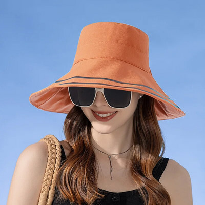 Ženski ljetni sklopivi šešir za plažu Ženska proljetna prugasta kugla za vanjsku zaštitu od sunca Elegantna kapa za zaštitu od sunca