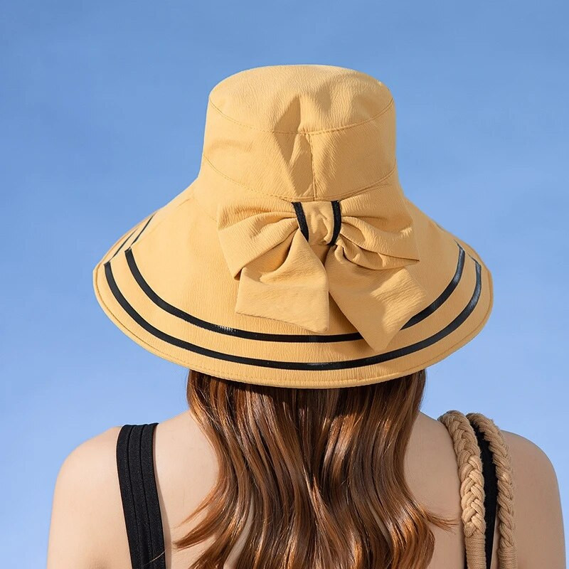 Ženski ljetni sklopivi šešir za plažu Ženska proljetna prugasta kugla za vanjsku zaštitu od sunca Elegantna kapa za zaštitu od sunca