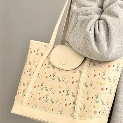 Miyagawa nišos dizaino gėlės, madinga rankinė ant peties, 2023 m. Priežastinis Naujas didelės talpos krepšys Japonijos mergaičių važinėjimo krepšys