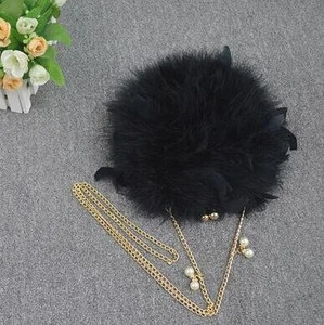 Moterų plunksnų rankinė Prabangus apskritas krepšys Mažos grandinėlės per petį kryžminiai krepšiai moterims vakariniam vakarėliui pliušiniai sankabos krepšiai