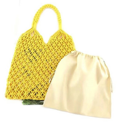 Naujas šiaudų krepšys, medvilninis pamušalas, tuščiaviduris austas krepšys, skirtas vasaros tinkliniam paplūdimio krepšiui moteriškai tinklinė rankinė FHC05B