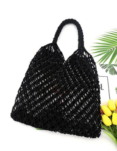 Naujas šiaudų krepšys, medvilninis pamušalas, tuščiaviduris austas krepšys, skirtas vasaros tinkliniam paplūdimio krepšiui moteriškai tinklinė rankinė FHC05B