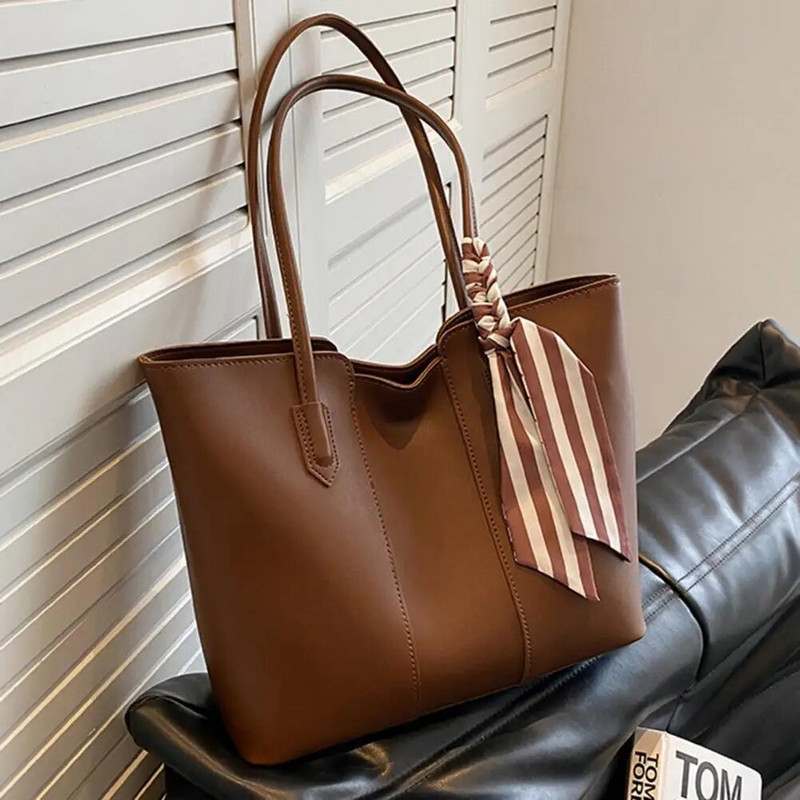 Moteriškas pečių krepšys Stilingas dirbtinės odos krepšys moterims Talpios rankinės, skirtos biuro mokykloms, talpus pečių krepšys