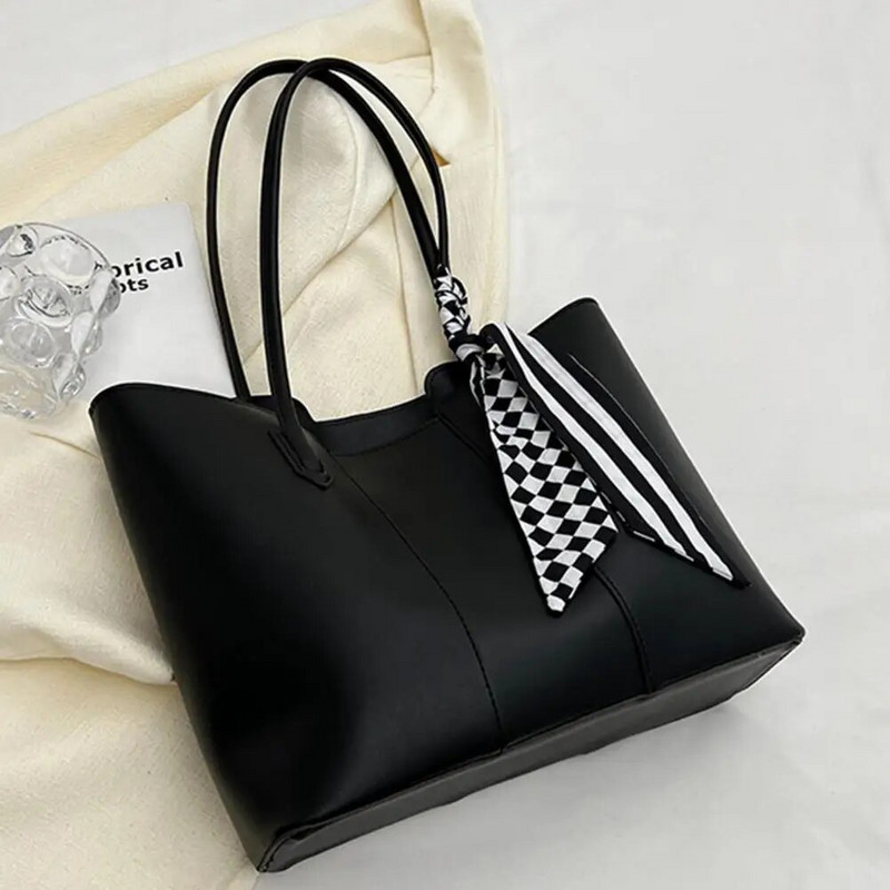 Moteriškas pečių krepšys Stilingas dirbtinės odos krepšys moterims Talpios rankinės, skirtos biuro mokykloms, talpus pečių krepšys