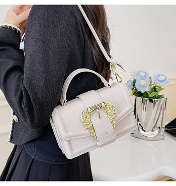 Луксозни дизайнерски чанти за жени Ретро чанти за седло с голяма катарама Нова тенденция Чанти през тялото Дамски квадратни чанти Модна пазарска чанта