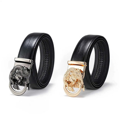 1pc men`s dragon shape automatic buckle pu belt length can be suitable for the four seasons suitable for gifts to boyfriends