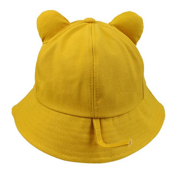 FOXMOTHER Νέα χαριτωμένη μόδα Κίτρινο ροζ μονόχρωμο Αυτιά γάτας με κουβά Γυναικείο Κορεάτικο καπέλο