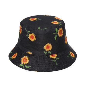 2021 Smiley Face Chrysanthemum Bucket Hat Мъже и жени Боб Хип-хоп шапка Лятна рибарска шапка Сгъваема двустранна шапка Ежедневна