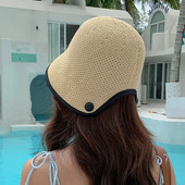 Juoda tvirta kibiro skrybėlė mada vasaros Panamos kepuraitė moterims Paplūdimyje saulė žvejyba Apsipirkimas Boonie Skrybėlė Moteriška kepurė Gorra kibiro kepurė