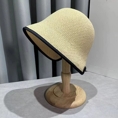 Juoda tvirta kibiro skrybėlė mada vasaros Panamos kepuraitė moterims Paplūdimyje saulė žvejyba Apsipirkimas Boonie Skrybėlė Moteriška kepurė Gorra kibiro kepurė