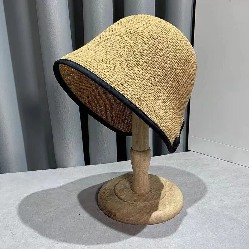 Juoda tvirta kibiro skrybėlė mada vasaros Panamos kepuraitė moterims Paplūdimyje saulė žvejyba Apsipirkimas Boonie Skrybėlė Moteriška kepurė Gorra kibiro kepurė