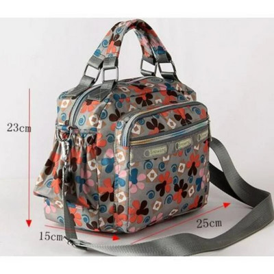 Spring Autumn 2023 New Shoulder Messenger Bag Multi-Layer Zipper Waterproof Handbag Large Capacity Lightweight Mother Bag Floral