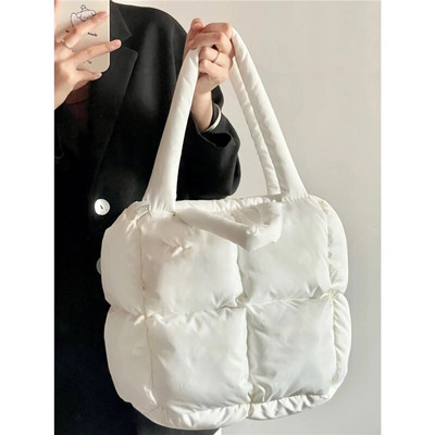 Ženska meka torba u korejskom stilu Nova svestrana torba za rame Jesen Zima Puhana torba velikog kapaciteta Modna prijenosna velika torba