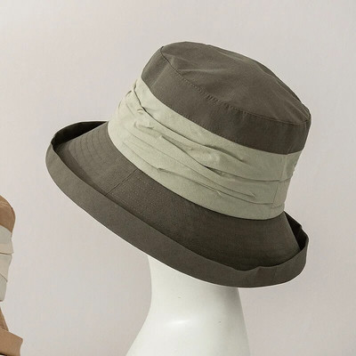 Összehajtható nyári vékony napernyő vödörsapka Női koreai japán divatos színben illő napozósapka kültéri napvédő mosdósapka